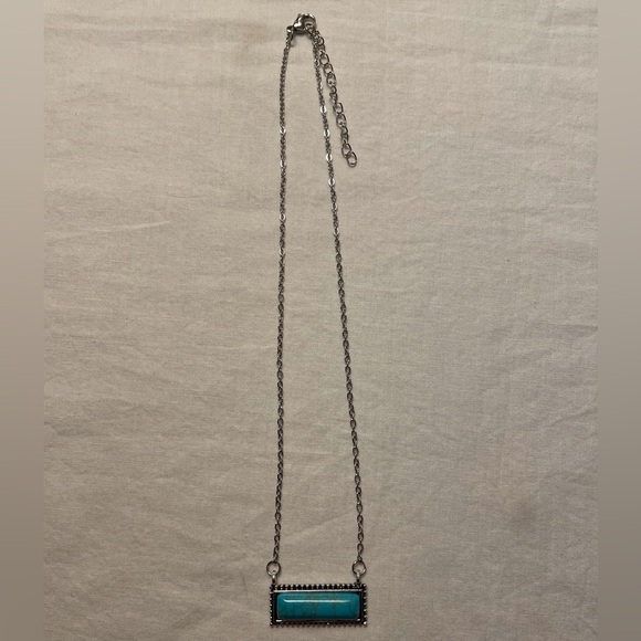 Faux Turquoise Bar Necklace - Picture 4 of 10